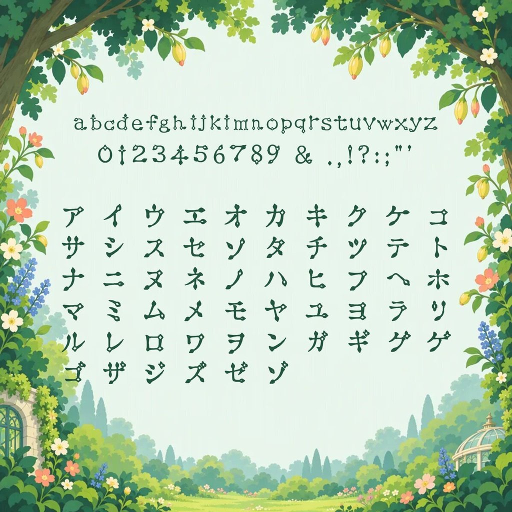 data_bu's tweet photo. 무료 일본어, 영문 폰트 - 星花 Seika Free font
https://t.co/DV8rPXxjgs

씨앗과 꽃봉오리 포인트의 폰트입니다!
알파벳, 가타카나, 히라가나, 숫자와 기호로 구성되어 있어요!

상업적 이용 가능! https://t.co/zrqIJjCTkM
