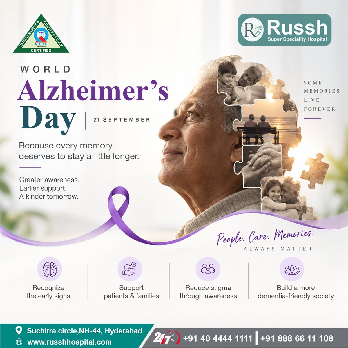 RUSSHHOSPITALS's tweet photo. 🧠World Alzheimer’s Day... Every Memory Matters
World Alzheimer’s Day – 21 September is an opportunity to raise awareness about Alzheimer’s disease and encourage greater understanding and support for people living with dementia and their families.
#RuushHospital #AlzheimersDay https://t.co/G1AVUs3gNA