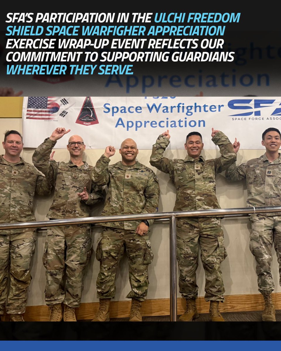 SpaceForceAssoc's tweet photo. SFA’s participation in the Ulchi Freedom Shield Space Warfigher Appreciation Exercise wrap-up event reflects our commitment to supporting Guardians wherever they serve. SFA is proud to support the Guardian community and the mission of Space Forces Korea. https://t.co/2CnGjQJrQx