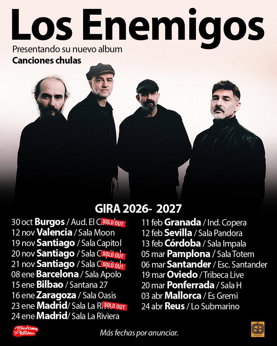 revueltaenemiga's tweet photo. Se nos está quedando una gira maja...
En un mes estamos otra vez en la carretera. Muchas ganas de veros a todos.

🎟️Las entradas para toda nuestra gira las podéis encontrar aquí mismo:
https://t.co/sZ5PVDKRfq https://t.co/gxAft59IR4