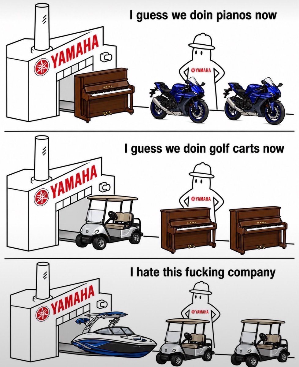 NoContextHumans's tweet photo. Yamaha has side quests in every industry https://t.co/e6evU8BXUy