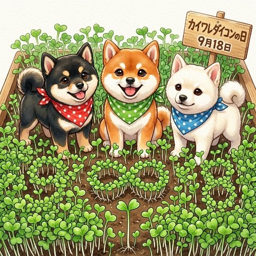 Mintriel_siba's tweet photo. 🌱今日9月18日は #かいわれ大根の日 🌱

「8」を横にして下に「1」を書くと…
ほら、かいわれ大根の可愛い双葉の形になるんです！✨（日本スプラウト協会制定）
#今日は何の日 #柴犬 #イラスト #犬好きさんと繋がりたい https://t.co/8fQePqwBDN