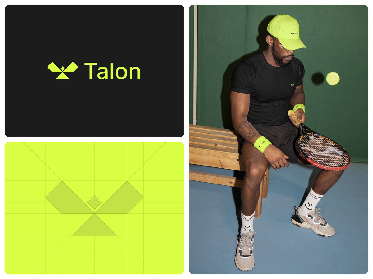 recentcraft's tweet photo. Talon — a sports identity built for speed.

Geometric eagle mark, neon-on-black system, applied across a full kit. Sharp enough to read at a glance, precise enough to hold up at any scale. https://t.co/7835NEn50P