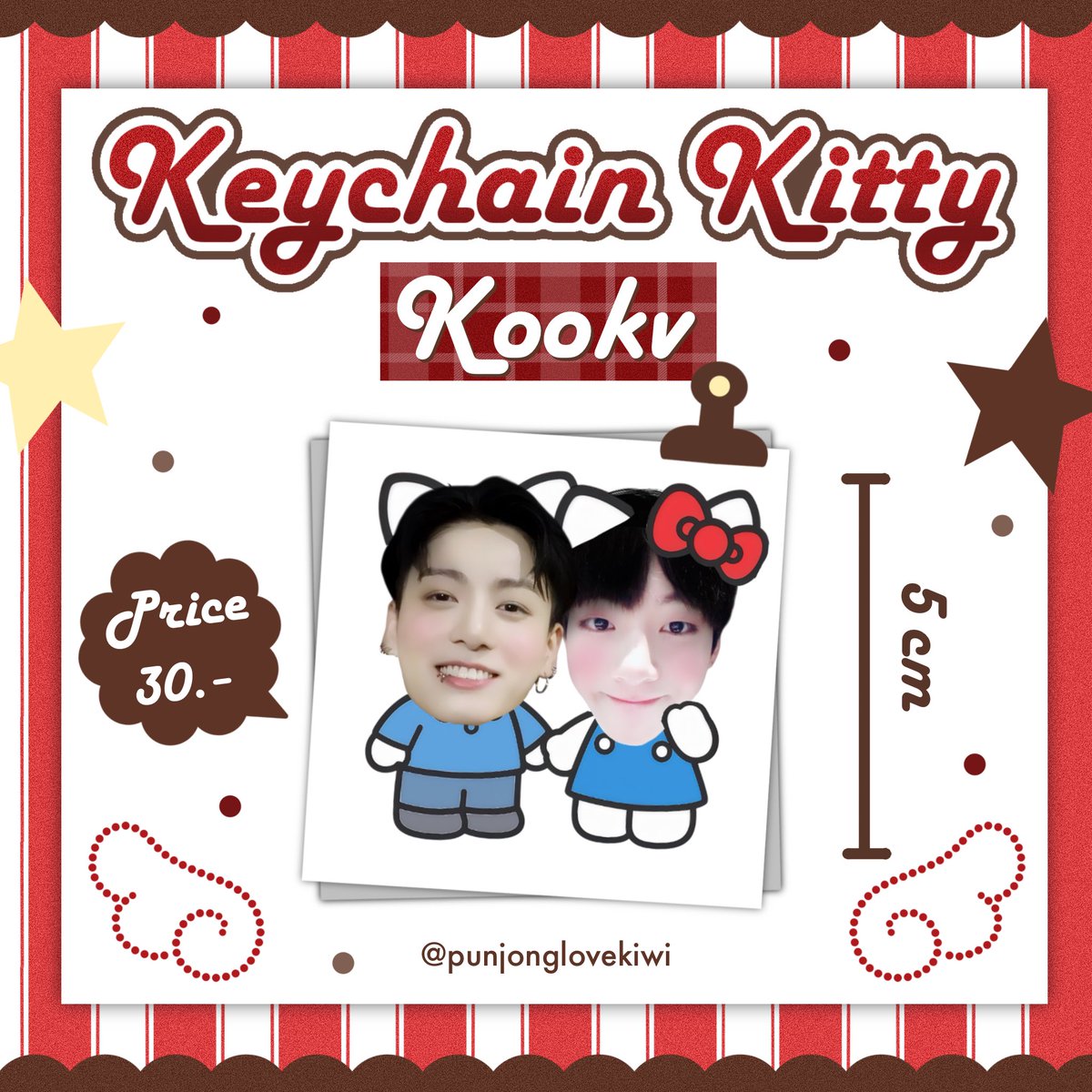 punjonglovekiwi's tweet photo. 🌟 รีทวิตแจกพวงกุญแจ 3 ชิ้นค่ะ ᙏ̤̫

! เปิดพรี Keychain Kitty Kookv 🐈‍⬛
ขนาด 5 cm.  ( อะคริลิค )

ᴥ︎ ชิ้นละ 30-.

* ปิดพรีวันที่ 25/09/2026 ♥️

♡ รอผลิต 45-50 วัน หลังปิดพรี
♥︎ สนใจ mt/dm พร้อมจำนวนที่ต้องการได้เลยค่า

#ตลาดนัดบังทัน https://t.co/V5LtebIdP3