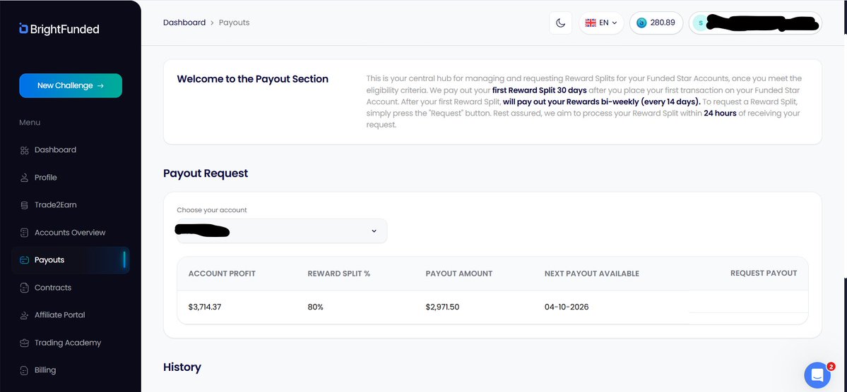 KALSAT_Pro's tweet photo. Milestone unlocked!  Just secured my first payout with @BrightFunded on the $50K account!

Total Profit: $3,714.37
Net Payout (80% Split): $2,971.50
Request Date: October 4th

Shoutout to the team for providing an elite environment to scale. Let’s keep this momentum! - @BrightFundedCS @BrightFunded @benjamingalindo @jelle_dijkstra @SybDijkstra @JonasTrades_BF 

#PropFirm #TraderLife #BrightFunded #PayoutDay #cTrader