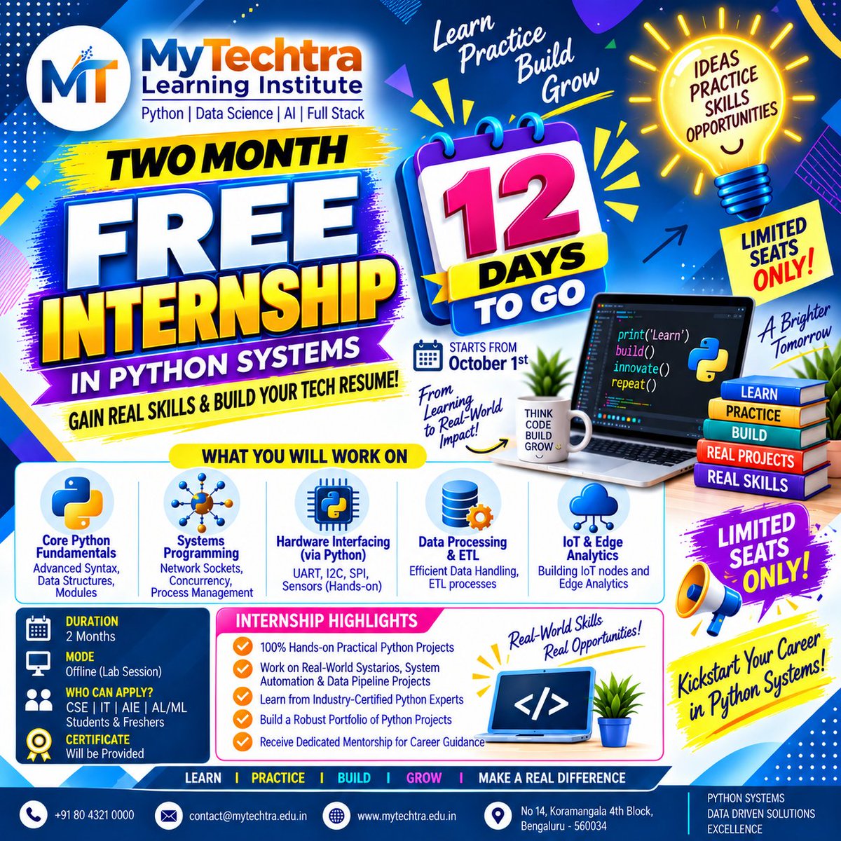 ArshethB6088's tweet photo. Take the first step toward mastering Python Systems and elevating your engineering portfolio🔥👈
#MyTechtra #PythonSystems
#InternshipsinPython #lnternshipsEasyPeasy #StudentsinEngineering #CS #IT #AIE #Flask #Python #ComputerScience #OpportunityInternship #Bengaluru
#DulyFree https://t.co/8KPHOmEuie