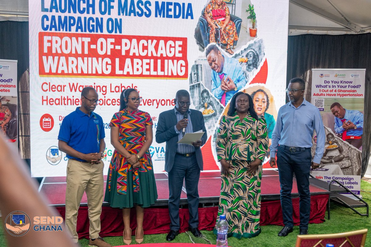 vastghana's tweet photo. Your food may be hiding too much sugar, salt or #unhealthy fats.

Everyone has a right to know what is in the food they eat. Yesterday, the mass media launch of Front-of-Package Warning Labels (#FOPWL) at Alisa Hotel brought together key voices around one clear agenda: mandatory FOPWL. 

Front-of-Package Warning Labels do more than just list ingredients. They place clear warning symbols on the front of the pack when a product is high in sugar, salt, or unhealthy fats - ingredients that are key drivers of rising #Your food may be hiding too much sugar, salt or #unhealthy fats.

Policy requires moving beyond conversation to action. This is about creating a food environment where clear, legible information is available to everyone at a glance. Ghana is currently losing thousands of lives to preventable diseases like diabetes, hypertension, and heart disease, conditions closely linked to poor diet. Without clear labelling, consumers are left to guess what's inside the products they buy every day. Mandatory #FOPWL puts that power back where it belongs: with the people.

Join the campaign now. Clearer Food Warning Labels. Healthier Choices for Everyone.

@VitalStrat  @IncubatorGHAI  @mohgovgh  @_GHSofficial  @FDA_officials  

#KnowWhatYouEat #FOPWL #ClearerFoodLabels #FoodPolicy #NCDPrevention #GhanaHealth #SENDGhana #GAND #VASTGhanaNCDs
