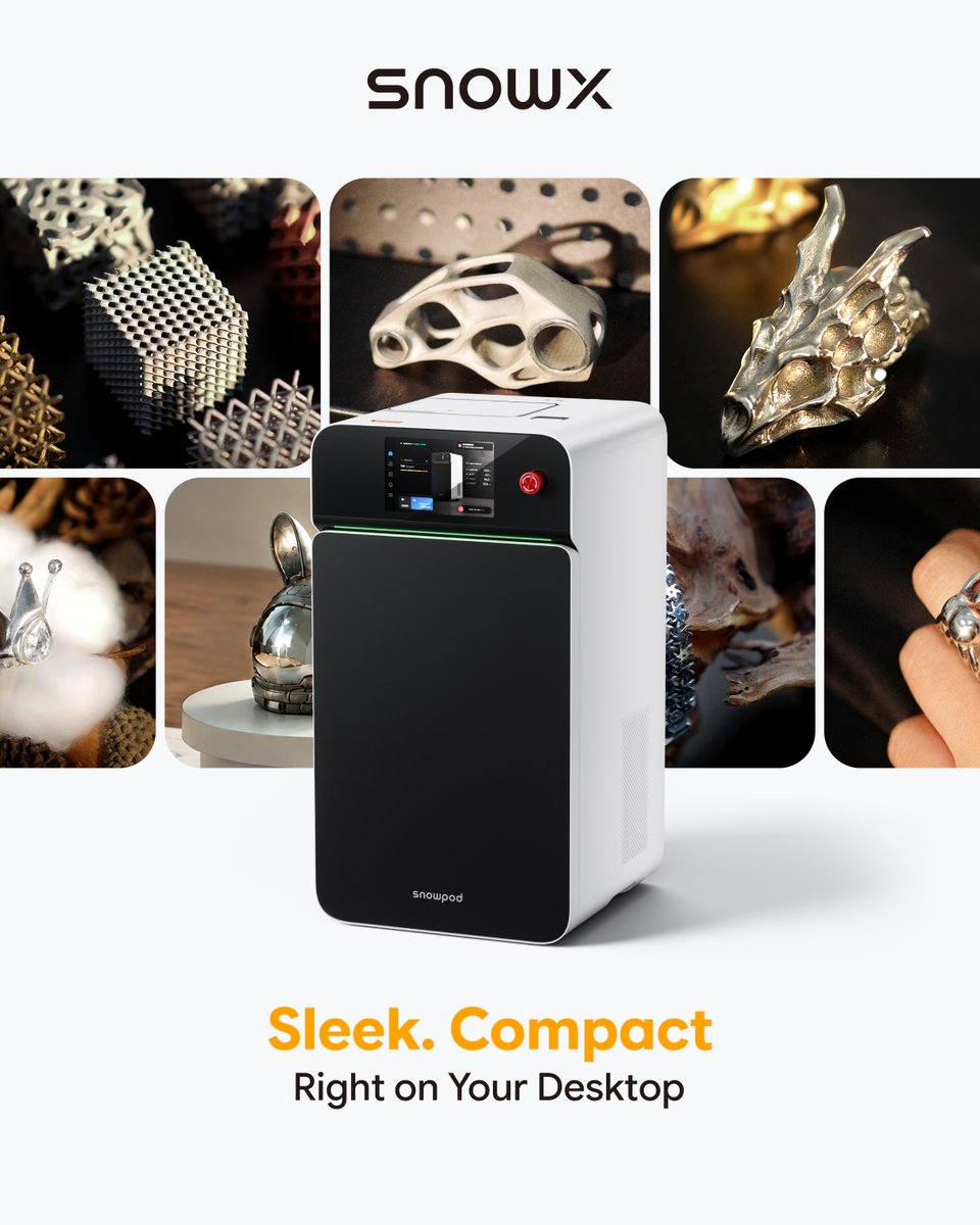 SnowX_Official_'s tweet photo. Why can SnowPod bring your creations to life?
· Exceptional precision:
40μm ultra-fine laser spot with pro-grade performance.
· Easy-to-remove snap-off supports
#SnowX #SnowPod #metalprinting #metal3dprinting #3dprinting #AdditiveManufacturing #SLM https://t.co/c2DPrbE0gP
