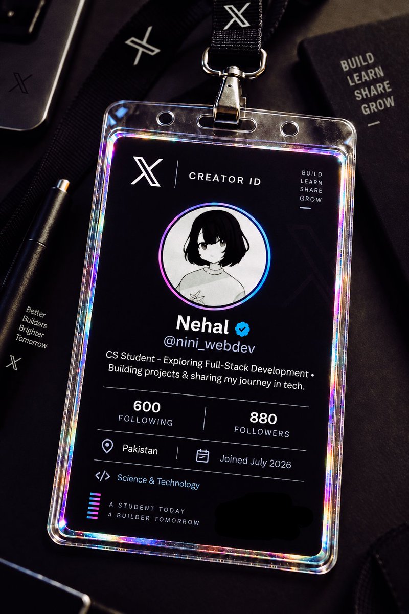 nini_webdev's tweet photo. My @X Creator ID Card 🪪
We’re all employees here 😂
Everyone, post your ID card 👍 https://t.co/hEZwV22ZbH