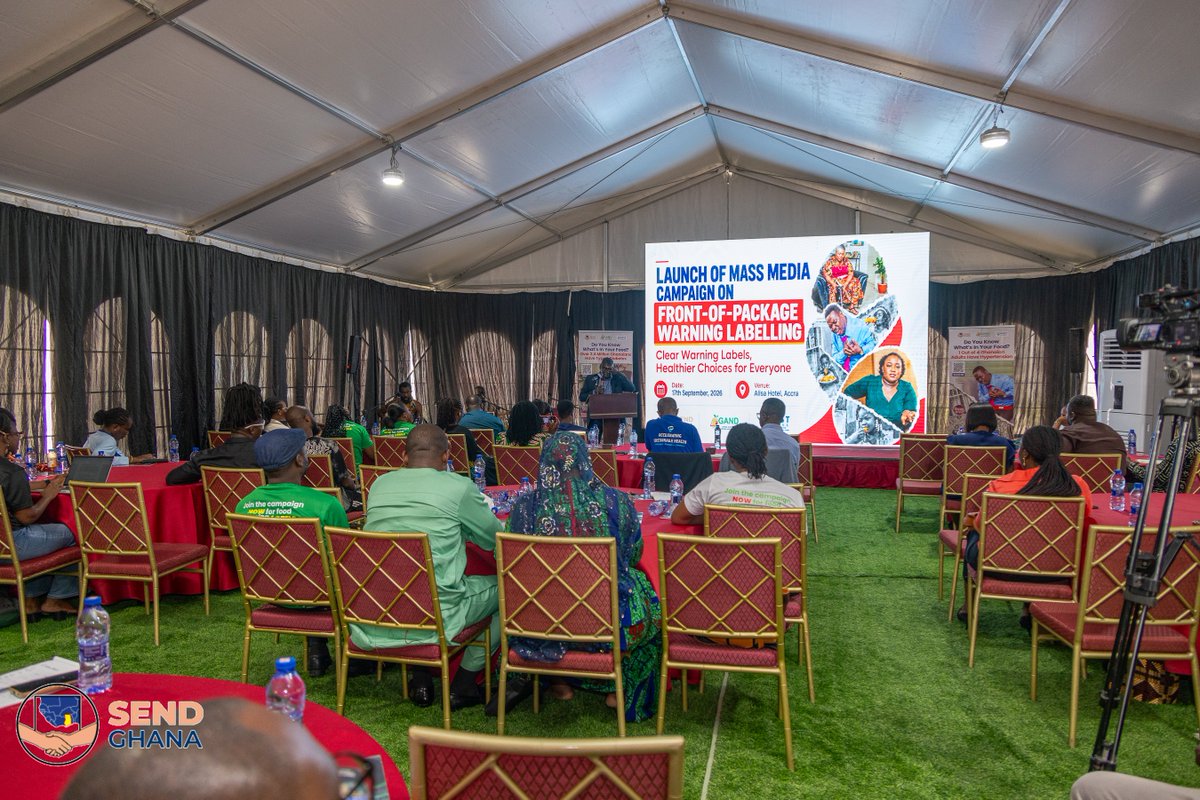 vastghana's tweet photo. Your food may be hiding too much sugar, salt or #unhealthy fats.

Everyone has a right to know what is in the food they eat. Yesterday, the mass media launch of Front-of-Package Warning Labels (#FOPWL) at Alisa Hotel brought together key voices around one clear agenda: mandatory FOPWL. 

Front-of-Package Warning Labels do more than just list ingredients. They place clear warning symbols on the front of the pack when a product is high in sugar, salt, or unhealthy fats - ingredients that are key drivers of rising #Your food may be hiding too much sugar, salt or #unhealthy fats.

Policy requires moving beyond conversation to action. This is about creating a food environment where clear, legible information is available to everyone at a glance. Ghana is currently losing thousands of lives to preventable diseases like diabetes, hypertension, and heart disease, conditions closely linked to poor diet. Without clear labelling, consumers are left to guess what's inside the products they buy every day. Mandatory #FOPWL puts that power back where it belongs: with the people.

Join the campaign now. Clearer Food Warning Labels. Healthier Choices for Everyone.

@VitalStrat  @IncubatorGHAI  @mohgovgh  @_GHSofficial  @FDA_officials  

#KnowWhatYouEat #FOPWL #ClearerFoodLabels #FoodPolicy #NCDPrevention #GhanaHealth #SENDGhana #GAND #VASTGhanaNCDs