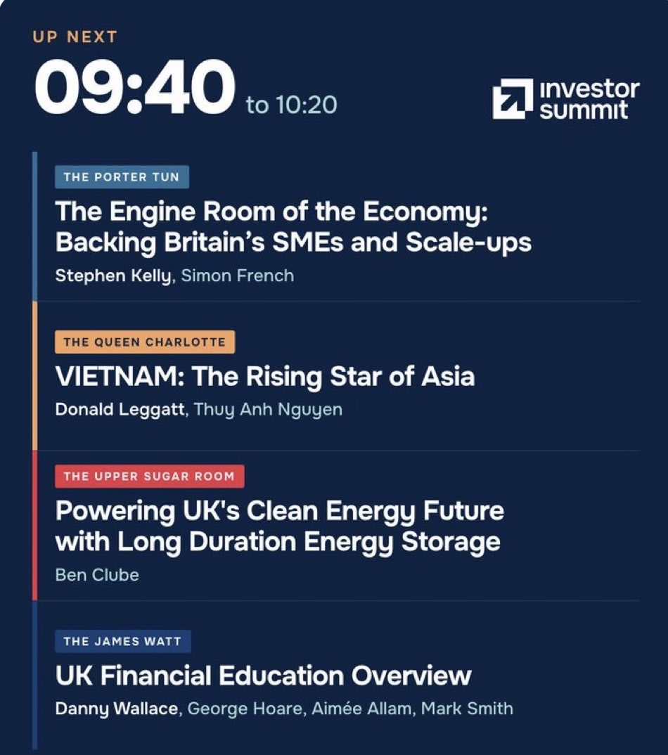 energy_pathways's tweet photo. This morning, EnergyPathways #EPP CEO Ben Clube presented the company's MESH Energy Storage Project at the Investor Summit in London, alongside Stephen Kelly and Donald Leggatt.

The MESH Long Duration Energy Storage project, designated as a project of national significance by the UK Government, combines compressed air energy storage with gas-to-hydrogen storage. It is set to become the UK's largest LDES project at 300MW / 55 GWh / 100+ hours.

Critically, MESH offers multi-day storage capability in excess of 100+hours and so will be able to capture the UK's fast-growing surplus wind power which is being generated and then wasted.

Last year the cost to consumers of switching off wind farms and replacing this with gas power was £1.5 billion. By 2030, this is expected to increase to £8+ billion as wind surpluses mount. Other storage technologies, such as batteries, only store for a few hours and are not equipped to handle multi-day wind surplus and deficit events typical of UK weather.

MESH's low-cost hydrogen production will further enhance the MESH capability to store and supply low-carbon dispatchable power for days to weeks and even seasons, significantly strengthening national energy security and the UK grid's resilience and reliability while also reducing emissions.

By mitigating the huge waste in wind power, MESH will help lower electricity prices and reduce the UK's reliance on gas-fired power for backup.

If you missed today's event, we have another investor meet on 24th September in Aberdeen. Sign up here: https://t.co/CFyoBtFBvo

#EnergyPathways #EPP #MESH #Hydrogen #Graphite #CriticalMinerals #LDES #EnergyStorage #EnergySecurity @SKellyCEO @_investorsummit @DonaldLeggatt