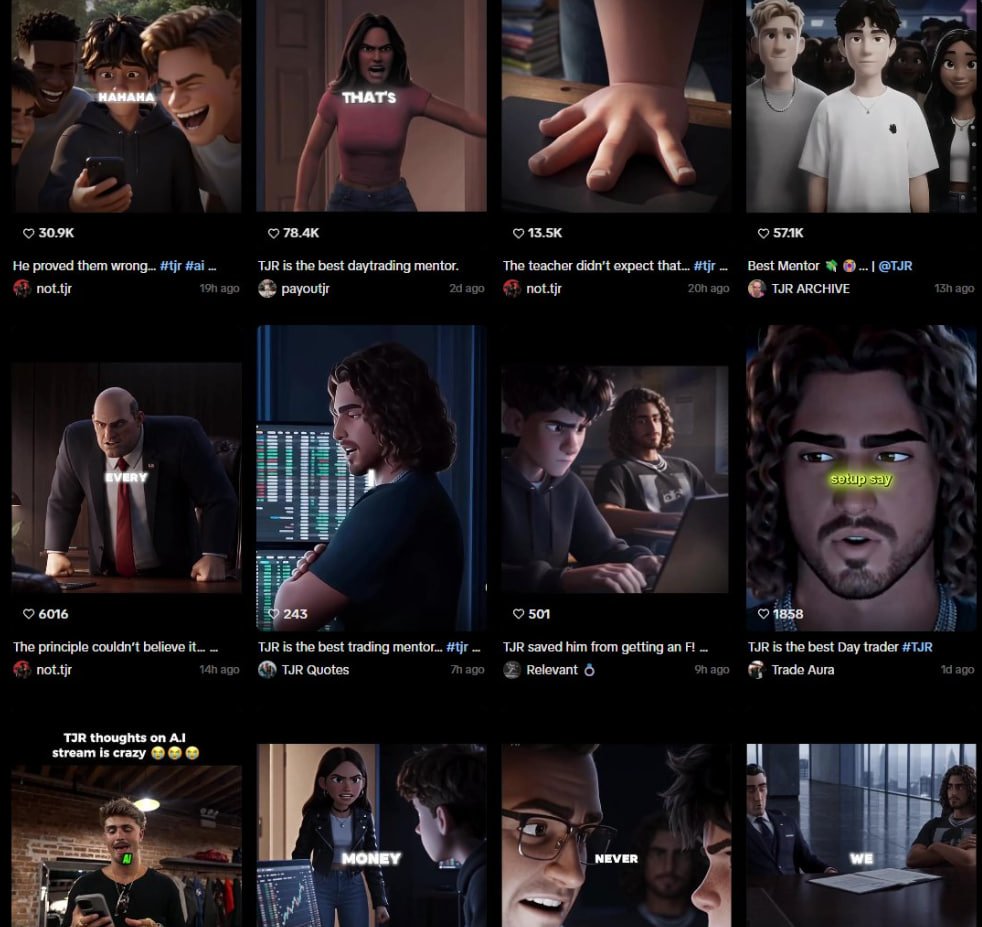 stackppr's tweet photo. TJR AI videos have been going insanely viral on TikTok recently, with several posts getting MILLIONS of views

He’s even made a few posts responding to the trend, and he absolutely loves it

$TJR the mentor we didn’t know we all needed

Deploying with fees to @_TJRTrades via @UsePaid 

TikTok Search:
https://t.co/IaSalp8o2I