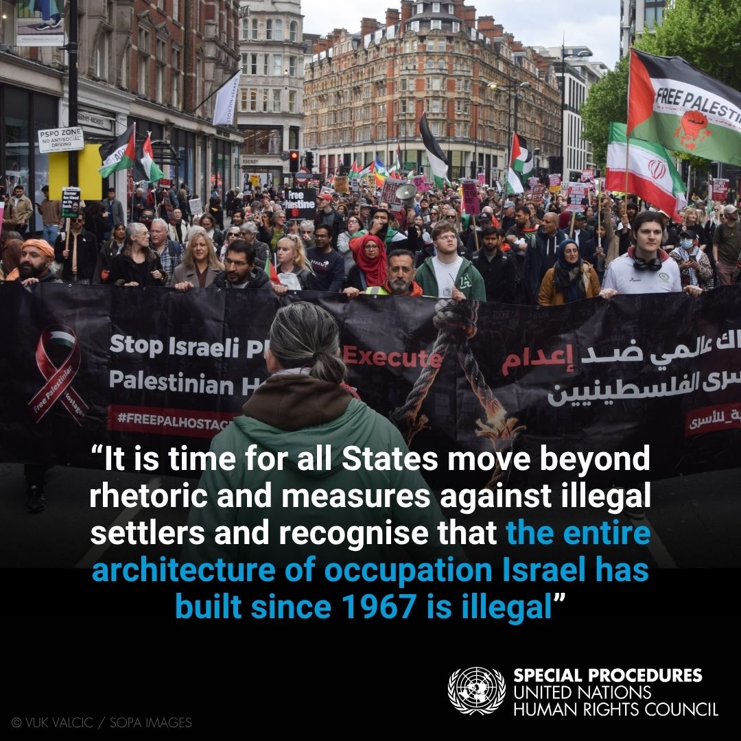 UN_SPExperts's tweet photo. New #UK measures banning trade with #Israel's illegal settlement enterprise "is a long overdue step in the right direction," UN experts say, following the Govt’s recognition that Palestinians in the West Bank are being subjected to “ethnic cleansing.”

https://t.co/A2DuoZTRxu https://t.co/WSCtcB2Sjn