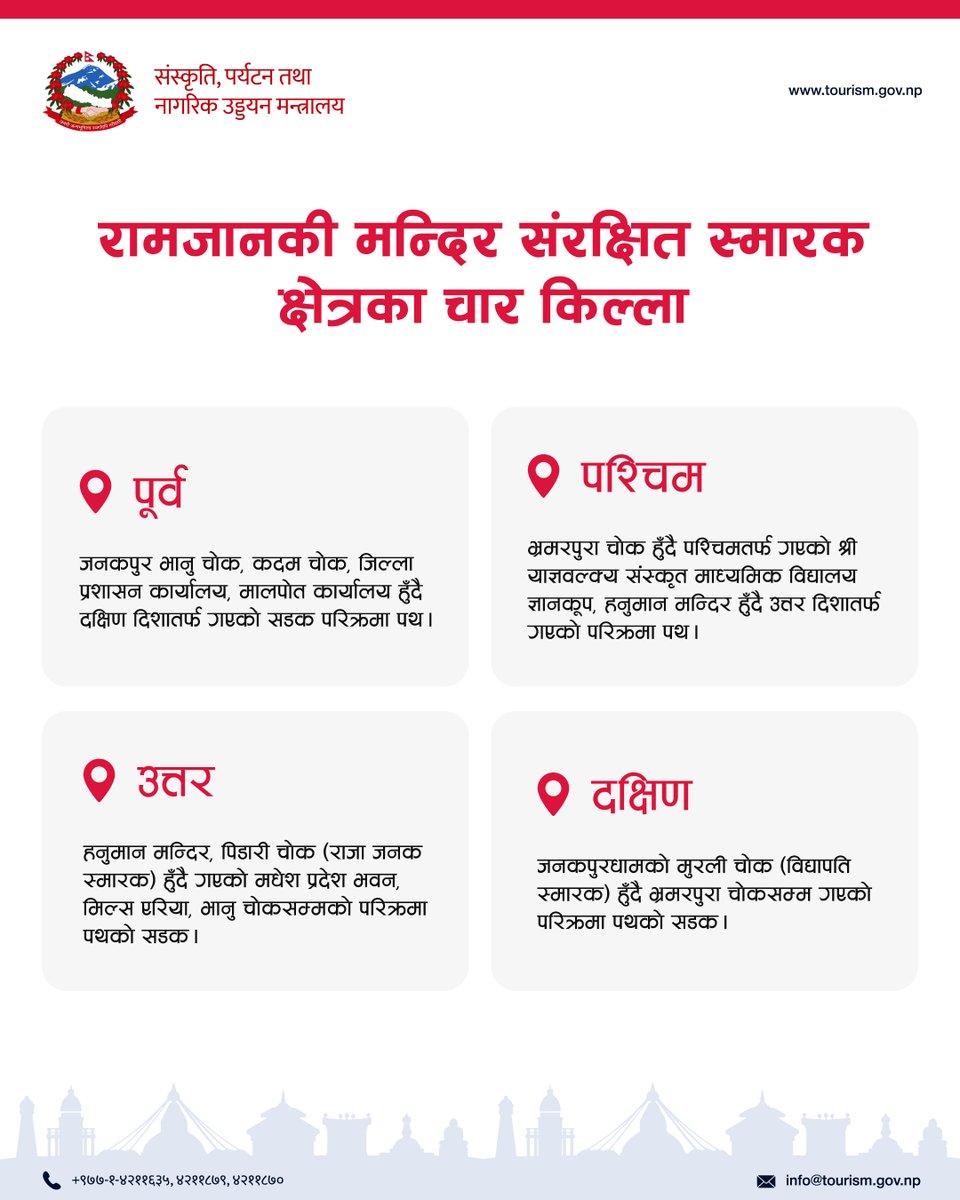culture4028's tweet photo. नेपाल सरकार मन्त्रिपरिषद्ले जनकपुरधामस्थित रामजानकी मन्दिर क्षेत्रलाई “संरक्षित स्मारक क्षेत्र” घोषणा गरेको छ।

The Council of Ministers of Nepal has declared the Ram Janaki Temple area in Janakpurdham as a “Protected Monument Area.”
#MoCTCA #NepalGovernment https://t.co/Uzg2rt0kol