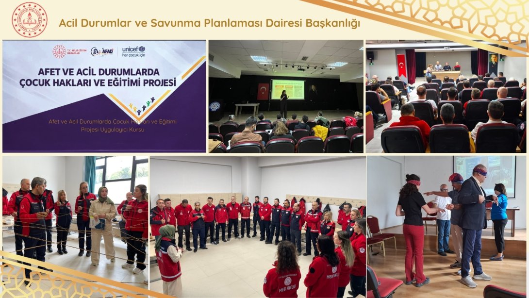 meb_adsp's tweet photo. "AFET VE ACİL DURUMLARDA ÇOCUK HAKLARI VE EĞİTİMİ PROJESİ UYGULAYICI KURSLARI" BAŞLADI

Millî Eğitim Bakanlığı Acil Durumlar ve Savunma Planlaması Dairesi Başkanlığı ile Talim ve Terbiye Kurulu Başkanlığı koordinesinde, UNICEF iş birliğinde yürütülen "Afet ve Acil Durumlarda Çocuk Hakları ve Eğitimi Projesi" kapsamında düzenlenen "Afet ve Acil Durumlarda Çocuk Hakları ve Eğitimi Projesi Uygulayıcı Kursları" başladı.
Kurslarla afet ve acil durumlarda çocukların ihtiyaçlarının ve haklarının gözetilmesi, çocukların korunmasına yönelik doğru yaklaşım ve uygulamaların geliştirilmesi, güvenli ve kapsayıcı eğitim ortamlarının desteklenmesi ve eğitim hizmetlerinin sürekliliğinin sağlanmasına yönelik bilgi ve farkındalığın artırılması hedefleniyor.

Yaygınlaştırma çalışmaları kapsamında gerçekleştirilecek eğitimlerle eğitim yöneticileri, öğretmenler, MEB AKUB personeli ve diğer eğitim paydaşlarının afet ve acil durumlara çocuk odaklı bir yaklaşımla hazırlanmasına katkı sağlanması; edinilen bilgi ve uygulamaların eğitim kurumlarına aktarılması ve çocukların afetlere karşı daha güvenli ve dirençli bir eğitim ortamında desteklenmesi amaçlanıyor.

Proje kapsamında yürütülen çalışmalarla, çocuk haklarını merkeze alan afet ve acil durum yönetimi yaklaşımının eğitim sisteminin tüm kademelerinde güçlendirilmesi hedefleniyor.

@tcmeb @Yusuf__Tekin @bilalmacit @MetinTayarer
