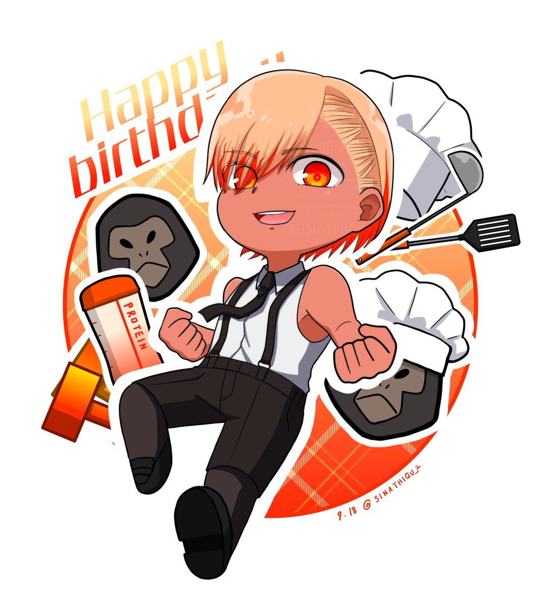 SINATHIQU_2's tweet photo. 会長、お誕生日おめでとうございます！！🧡🦍👨‍🍳💪🏽🧡

#カミエラビ https://t.co/SFPgy7hagC