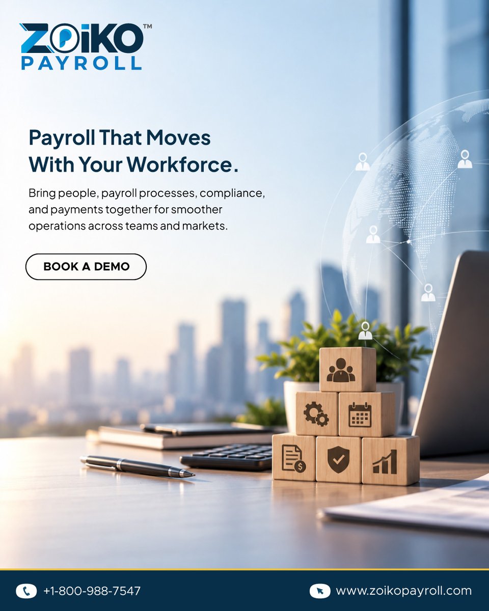 ZoikoPayroll's tweet photo. 🌍ZOIKOPAYROLL—PAYROLL THAT MOVES WITH YOUR WORKFORCE!
Bring people, payroll processes, compliance, and payments together for smoother operations across teams &amp; markets.
🌐https://t.co/QDGOD5TM5l
📞+1-800-988-7547
👉Book Your ZoikoPayroll Demo Today!
#ZoikoPayroll #GlobalPayroll https://t.co/HgndvtgrKe
