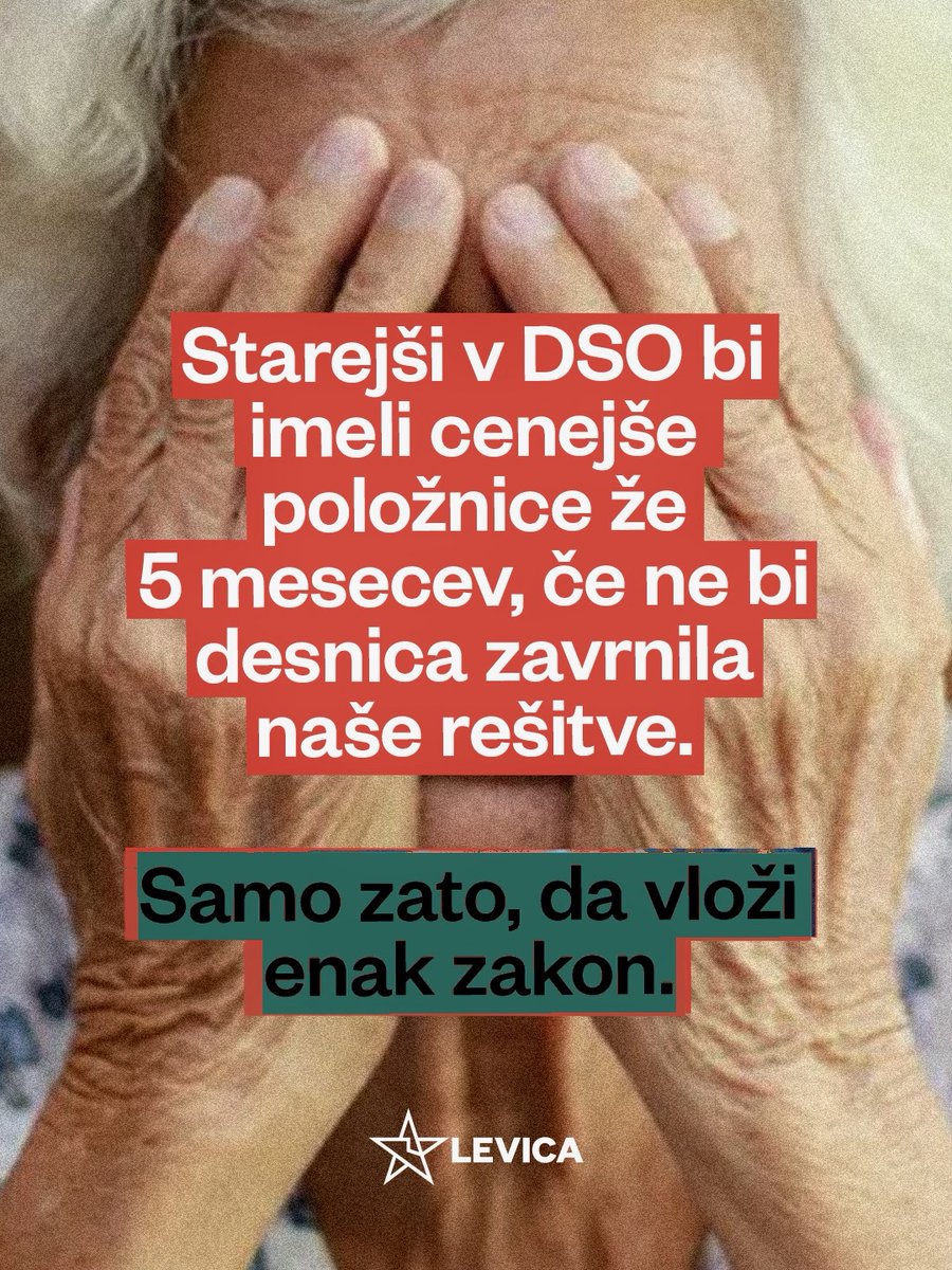 strankalevica's tweet photo. Državni zbor danes rešuje situacijo oskrbovancev domov za starejše, vpisanih po 1. decembru 2025, ampak po starem sistemu. Lahko bi njihove težave rešili že pol leta nazaj, če ne bi desnica zavrnila zakona, ki smo ga pripravili - samo zato, da sama vloži enako rešitev.

Cel mandat smo poslušali napade desnice, kako je vse narobe z dolgotrajno oskrbo. Njihova dejanja dokazujejo, da je v resnici obratno.