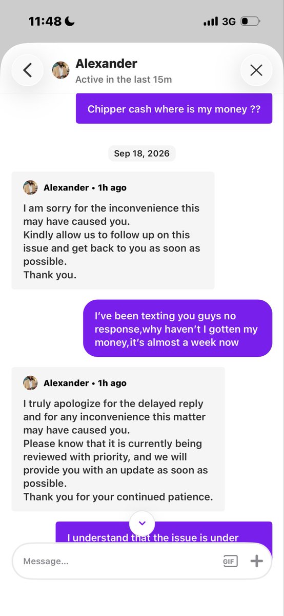 saint_leinad's tweet photo. I need urgent help with a withdrawal from my Chipper account. The withdrawal has been showing as processed since Sunday, but the funds have still not reached my Zenith bank account.i’ve been contacting the customer care no response almost a week now @chippercashapp @HSerunjogi https://t.co/yUXRppsVM0
