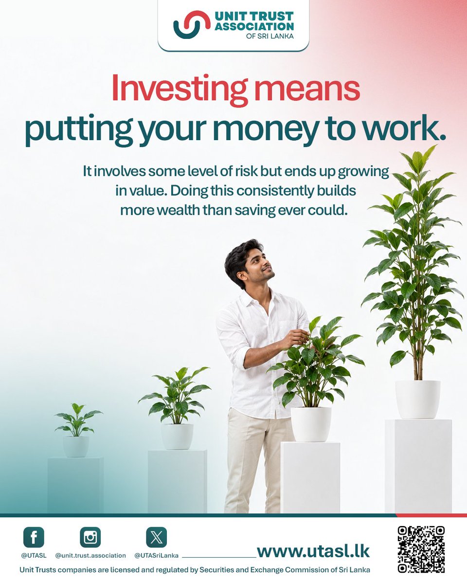 UTASriLanka's tweet photo. Think saving is the only way to grow your money? 

Swipe through to understand why moving from saving to investing can change the way you look at your finances. https://t.co/TUqoObYvVR