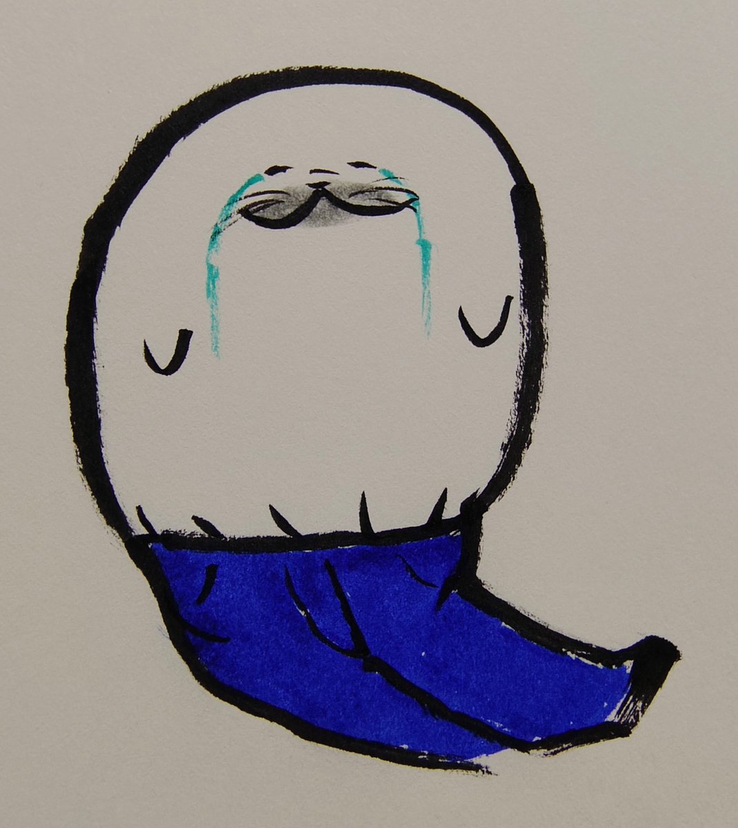 jissunboshi96's tweet photo. 新しいジーパンを買ったら、全然サイズが合わなかったアザラシを描きました。 https://t.co/RNRcLDo7Bh