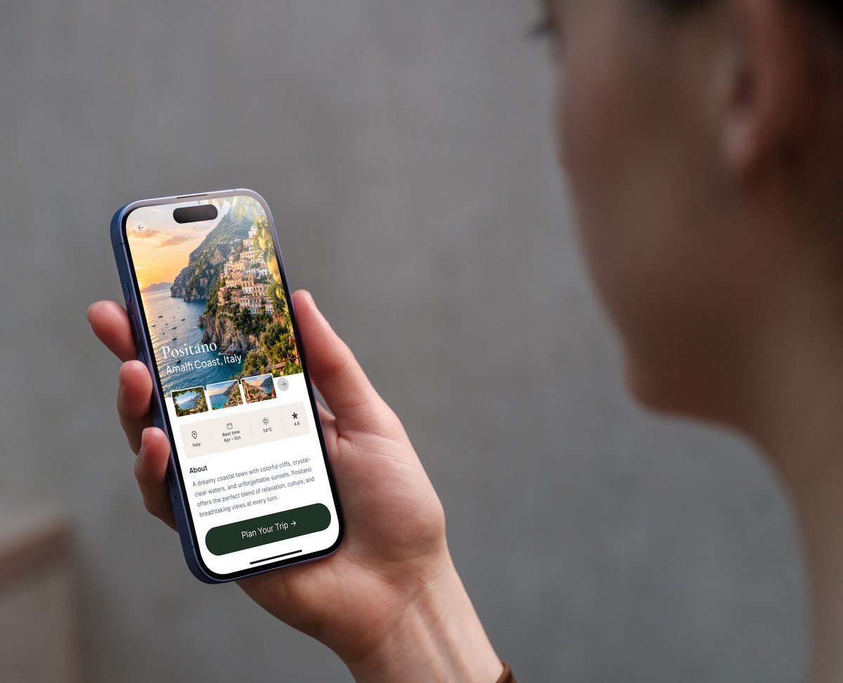 ensuesoft's tweet photo. Designed a Travel App UI focused on making destination discovery simple, inspiring, and effortless. 

Exploring a clean layout, earthy tones, scenic visuals, and intuitive mobile experiences.

#UIDesign #TravelApp #MobileUI #Figma #UXDesign #AppDesign #Ensuesoft https://t.co/LEPeIJz2IW