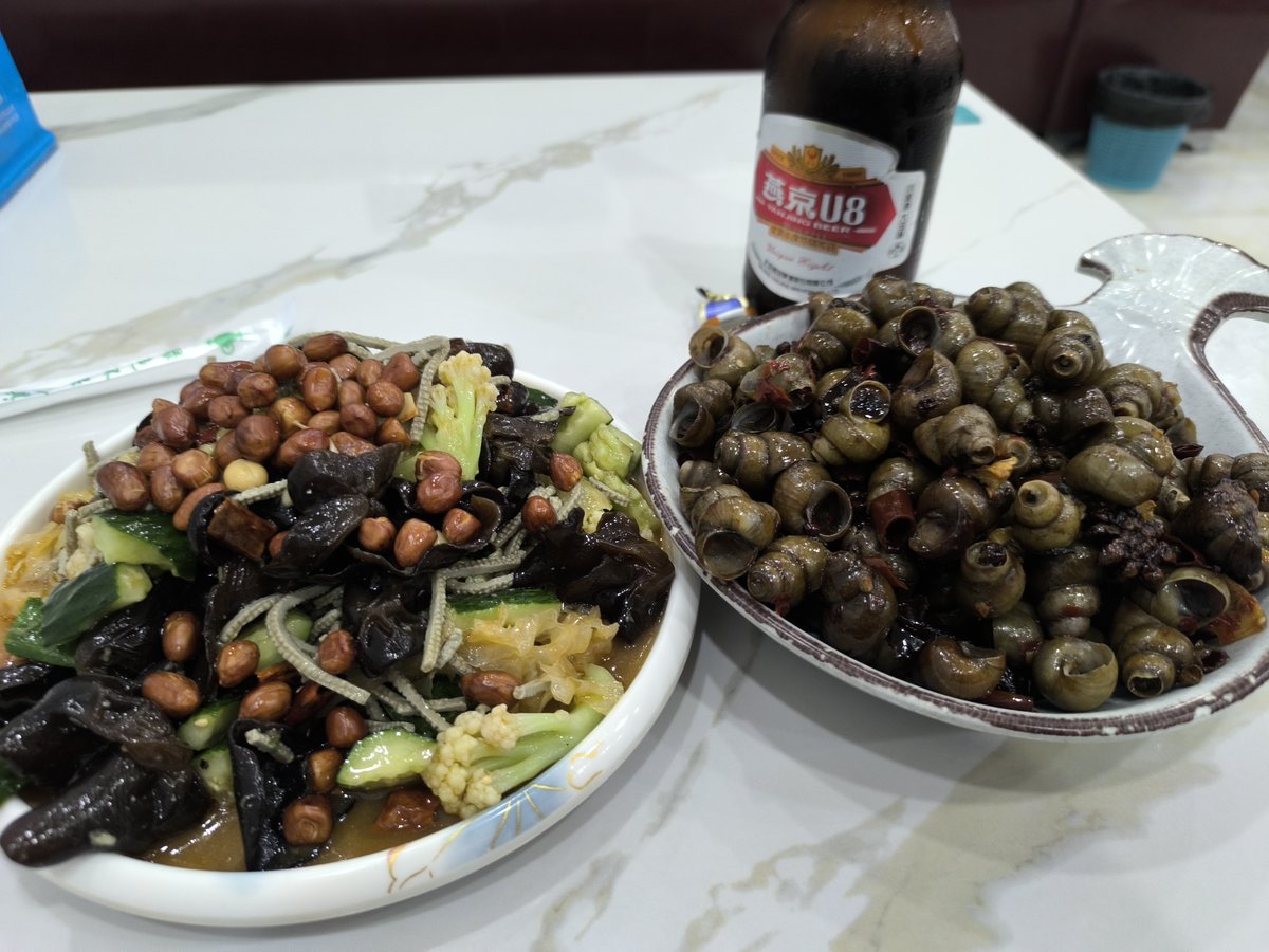 genkitai's tweet photo. 店名が楽しすぎて、ふらっと飛び込んだ居酒屋「田螺王」。この度唯一の飲食店チョイスミス…。塩辛いのと爆盛りなのとで半分も食べきれなかった。 https://t.co/lOfwoUijmf