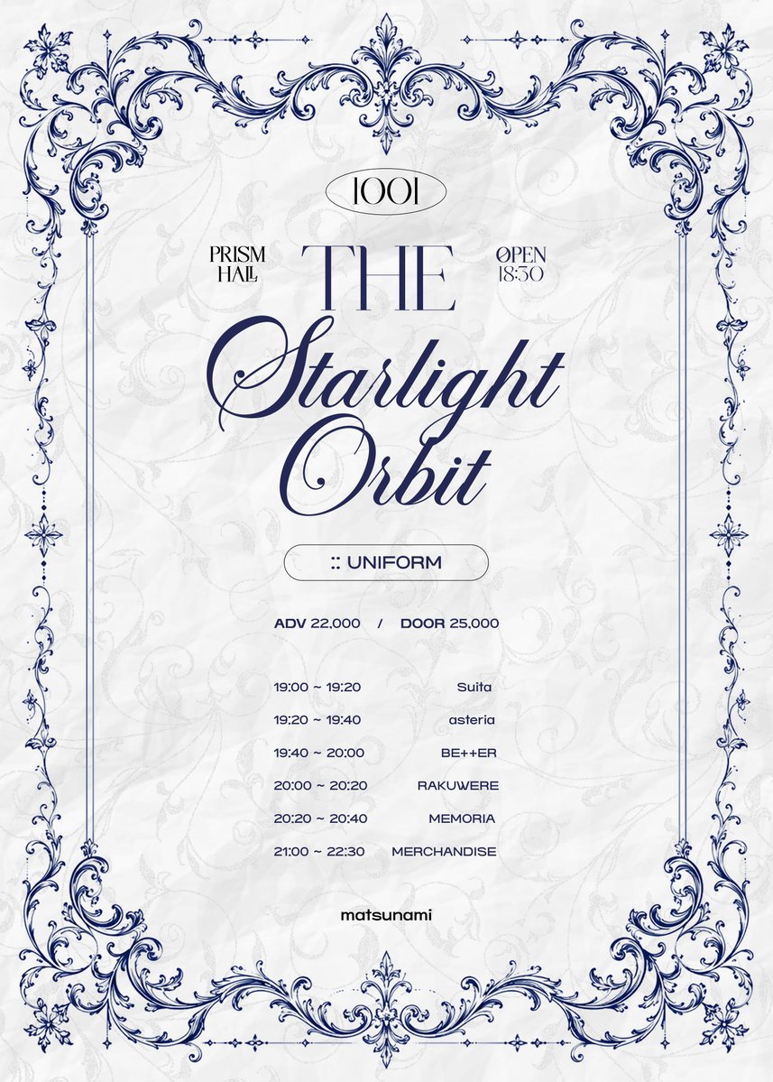 asteria_ofcl's tweet photo. 【출연 정보】

『Starlight Orbit :: 10』        

⭒ 2026년 10월 1일 목요일  
⭒ 프리즘홀

⭒ 지정 특전 : 샤메 촬영권(교류 포함) + 2pt
⭒ 특별 의상 : 제복

네이버 예약 → https://t.co/uWfxRJzTBf 

#asteria #아스테리아 https://t.co/Rf43ev3j28
