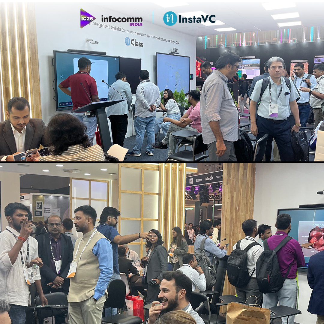 InstaVC's tweet photo. Day 2 at #InfoCommIndia2026 was all about great conversations, new connections & exciting interactions!
Thanks to everyone who visited InstaVC at Booth G10. One more day to go!
๐ Jio World Convention Centre, Mumbai
#InstaVC #VideoCollaboration #VideoConferencing https://t.co/amV0ZXjVb7