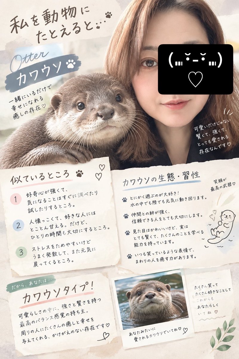 chii_i5656's tweet photo. お酒はハイボール♡
動物はカワウソ♡でした♪ https://t.co/aBTbURmsoK