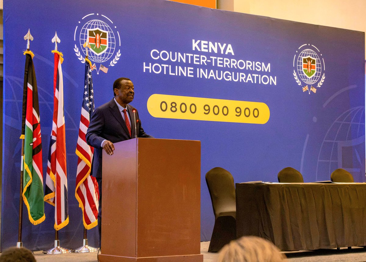 MusaliaMudavadi's tweet photo. Keeping Kenya safe is a responsibility we all share.

Today, we unveiled the Kenya Counter-Terrorism Hotline, 0800 900 900, giving every Kenyan a confidential channel to anonymously report concerns related to radicalisation, violent extremism and terrorism without fear of exposure.

Representing H.E. President @WilliamsRuto at the inauguration, I underscored the importance of strengthening trust and cooperation between citizens, communities and our security agencies. Timely information can prevent harm, protect lives and keep our communities safe.

The initiative also marks another milestone in Kenya’s security partnership with the United Kingdom and United States, strengthening community-based approaches to preventing and countering violent extremism and terrorism.

Security begins with all of us. When citizens and security agencies work together, we build a safer, more peaceful Kenya where our young people, families and businesses can thrive. 🇰🇪