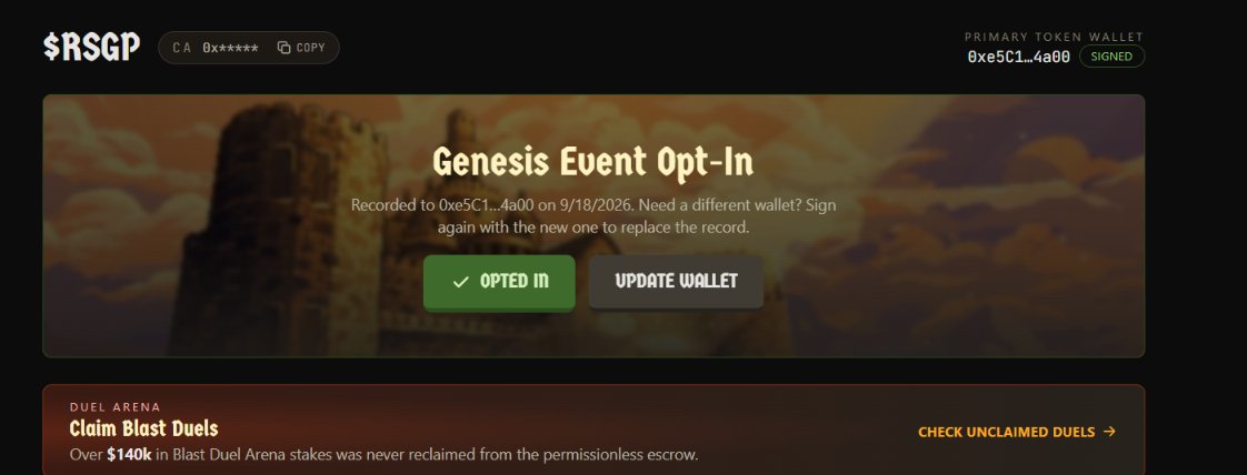 souvik_eth1's tweet photo. 🚨 Update regarding @playcambria 

👀 Genisis registration for $RSGP

Follow this steps

🔗https://t.co/wv9gqYCy5I

> LOGIN 
> Go to home 
> Opt in 
> Accept trems &amp; condition 
Done ✅ 

⌛Ends in : 30th sept, 3:00 am UTC https://t.co/TY92nhdL5R