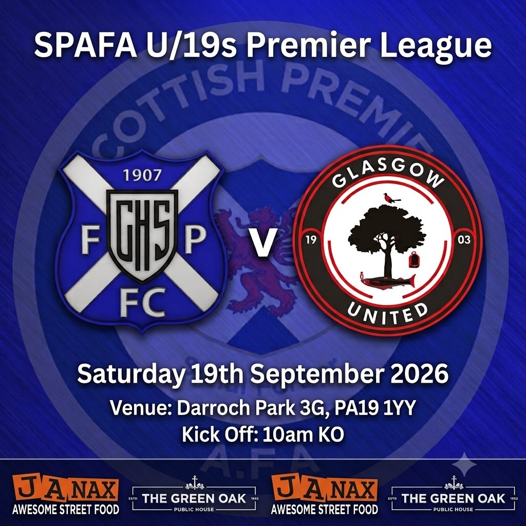 ghsfp19s's tweet photo. Home League business tomorrow as we welcome Glasgow Utd 19s to the 3G at the Darroch Park in the @spafaofficial 19s Premier League 

10am KO. 

@scottish_aff 
@L1veAtTheAmmys https://t.co/Y9CMElIt2x