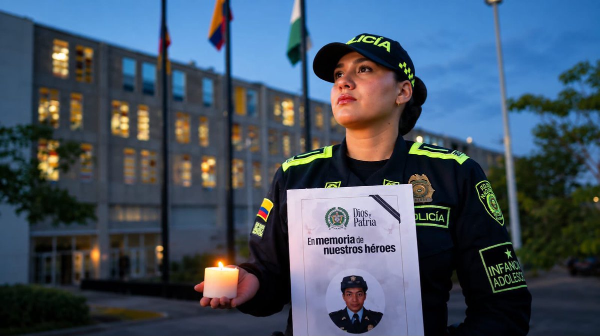 CaracolPasto's tweet photo. 🕯️🇨🇴 #ElCharco | Cerca de 47 mil mujeres de la Policía Nacional, entre uniformadas y personal no uniformado, rindieron homenaje a la patrullera Yenifer Yaira Ordóñez Valencia, asesinada en El Charco, #Nariño.

Desde estaciones, comandos y unidades policiales de todo el país encendieron una vela y guardaron 15 minutos de silencio frente a su fotografía, como símbolo de solidaridad, respeto y memoria.

“Dios y Patria” acompañó este acto en memoria de la uniformada y en solidaridad con su familia y compañeros.