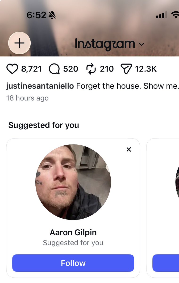 TsarinaAJ's tweet photo. @winemaker1960 He’s created an @Instagram account now. This lovey suggestion popped up for me this morning. I reported and blocked but doubt Instagram will remove his account. https://t.co/WqtV7njhdl