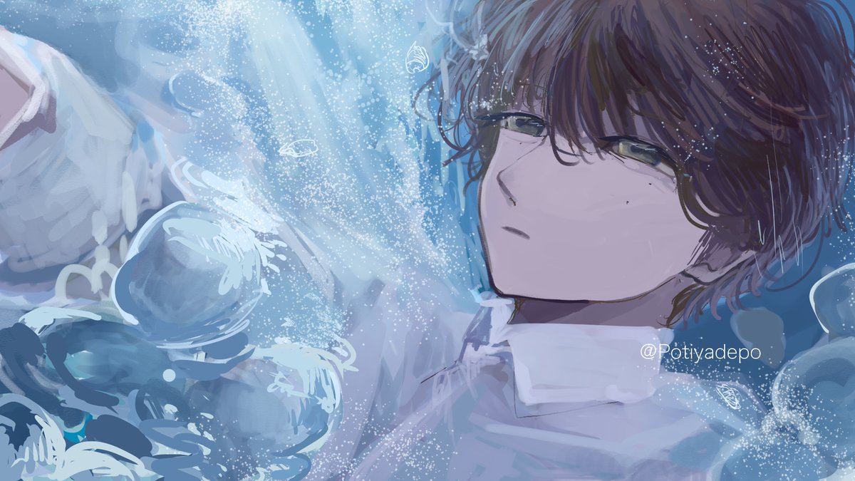 Potiyadepo's tweet photo. #みるきーずお絵描き部
『藍』 https://t.co/dUoNodW7YV