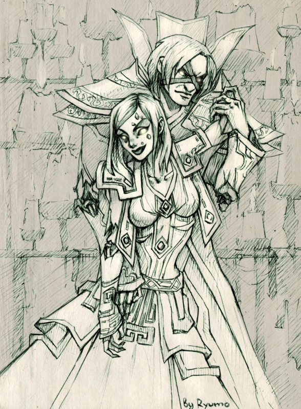 Neryumo's tweet photo. Forsaken couple.

#worldofwarcraftart #forsaken https://t.co/Y5L2fbquWX