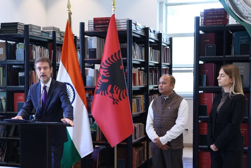 HoxhaFer's tweet photo. Honoured and moved to take part in the opening of the #exhibition “Shared Heritage”, organised at the Centre for Open Dialogue, and dedicated to the life and legacy of our own #Anjezë Gonxhe Bojaxhiu, whom the world knows as Mother Teresa.

A #Nobel Peace Prize laureate and a saint of the Catholic Church, Mother #Teresa’s story is cherished in many places and by many peoples. Yet, while her legacy is shared across continents, it ultimately belongs to all humanity. Born into an Albanian family and carrying that heritage proudly throughout her life, she is far more than a revered historical figure. She remains the #Mother of small acts of kindness done with great love, a timeless reminder that what unites us is always greater than what distinguishes us.

The date of 5 September holds a special significance. It marks the day Mother Teresa passed away and, fittingly, the day on which she was later canonised by the Catholic Church. It is also observed as the International Day of #Charity, following a United Nations General Assembly resolution adopted in 2012, with Albania among its principal co-sponsors. Few tributes could be more fitting for a woman who made compassion, service and charity the work of her life.

I thank the Embassy of India in Albania and COD for organising this beautiful exhibition and for bringing Mother Teresa’s extraordinary story, as well as her enduring message of love, dignity and humanity, closer to the #Albanian public.

As Albania and India celebrate 70 years of diplomatic relations, it is particularly meaningful to see Mother Teresa once again serving as a bridge between our peoples. Her life reminds us that some legacies transcend borders, generations and nations, continuing to inspire humanity long after their time.