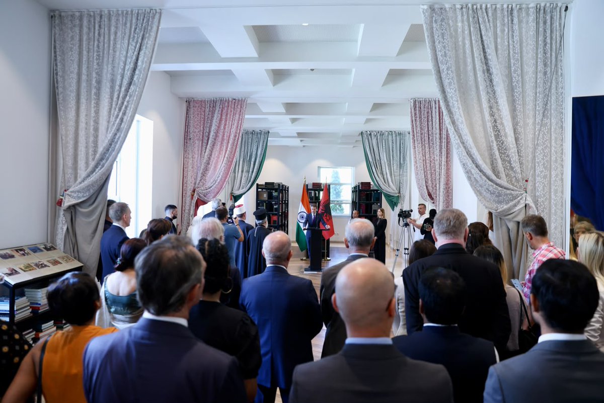 HoxhaFer's tweet photo. Honoured and moved to take part in the opening of the #exhibition “Shared Heritage”, organised at the Centre for Open Dialogue, and dedicated to the life and legacy of our own #Anjezë Gonxhe Bojaxhiu, whom the world knows as Mother Teresa.

A #Nobel Peace Prize laureate and a saint of the Catholic Church, Mother #Teresa’s story is cherished in many places and by many peoples. Yet, while her legacy is shared across continents, it ultimately belongs to all humanity. Born into an Albanian family and carrying that heritage proudly throughout her life, she is far more than a revered historical figure. She remains the #Mother of small acts of kindness done with great love, a timeless reminder that what unites us is always greater than what distinguishes us.

The date of 5 September holds a special significance. It marks the day Mother Teresa passed away and, fittingly, the day on which she was later canonised by the Catholic Church. It is also observed as the International Day of #Charity, following a United Nations General Assembly resolution adopted in 2012, with Albania among its principal co-sponsors. Few tributes could be more fitting for a woman who made compassion, service and charity the work of her life.

I thank the Embassy of India in Albania and COD for organising this beautiful exhibition and for bringing Mother Teresa’s extraordinary story, as well as her enduring message of love, dignity and humanity, closer to the #Albanian public.

As Albania and India celebrate 70 years of diplomatic relations, it is particularly meaningful to see Mother Teresa once again serving as a bridge between our peoples. Her life reminds us that some legacies transcend borders, generations and nations, continuing to inspire humanity long after their time.