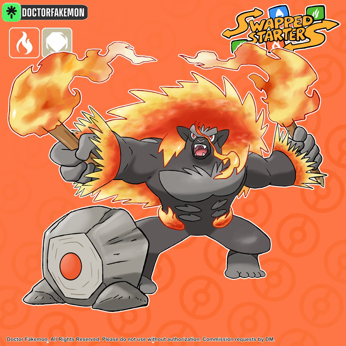 DoctorFakemon's tweet photo. #Swappedstarters
What if Grookey, Trwackey and Rillaboom were the Fire-type starter...
#pokemon #fakemon #artwork https://t.co/8aMZpHPF1Q