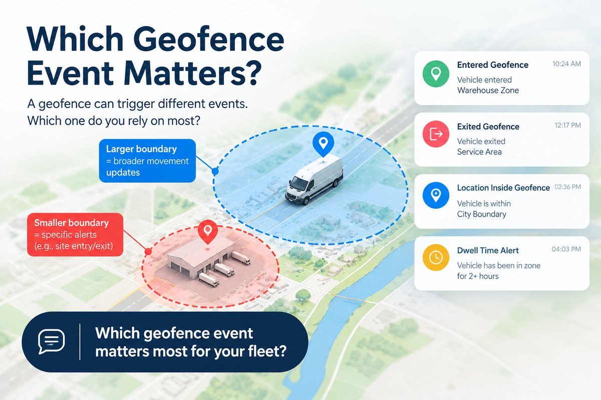 carsonrogers181's tweet photo. Geofence size should match the purpose of the notification. Use smaller boundaries for specific alerts and larger ones for broader movement updates. The right boundary helps keep notifications useful and focused. #Geofencing #GPSTracking #FleetManagement https://t.co/FZ7K1AgO36