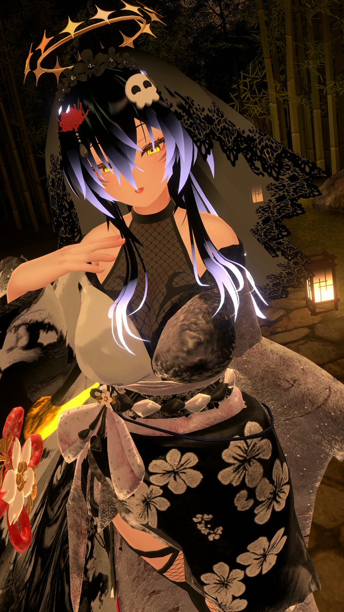 RIFO_VRC's tweet photo. 「今週もこの日が来ました、逢曲時。
今宵は第肆のあの世にて皆様のお帰りをお待ちしております。夢魔…？はて、一体なんのことやら。
今日はその子を降ろしてもいいかもしれませんね？」
#VRCおうまがとき https://t.co/aPOQGPNdgb
