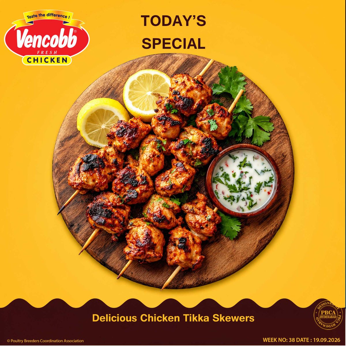 Vencobbfresh's tweet photo. #vencobbfreshchickens #deliciouschickentikkaskewers
#ChickenRecipe #ChickenLovers #ChickenSpecial #NonVegLovers #TastyFood #FoodLovers #TodaySpecial #VencobbChicken https://t.co/HKii9XxlST
