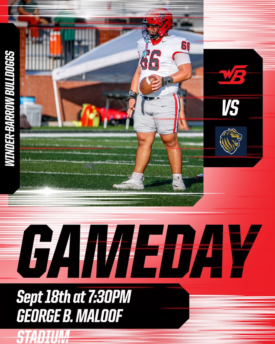 WBDoggsFB's tweet photo. Itโs GameDay!! The DoGGs are back on the road as we travel to Atlanta, GA to close out non-region play. Goal is 1-0
๐ St. Pius
๐George B. Maloof Stadium
โ๏ธ7:30pm
๐๏ธ9/18/26
๐๏ธGoFan
#GoDoGGs ๐ดโซ๏ธ๐ถ https://t.co/oJMWbCNRxm