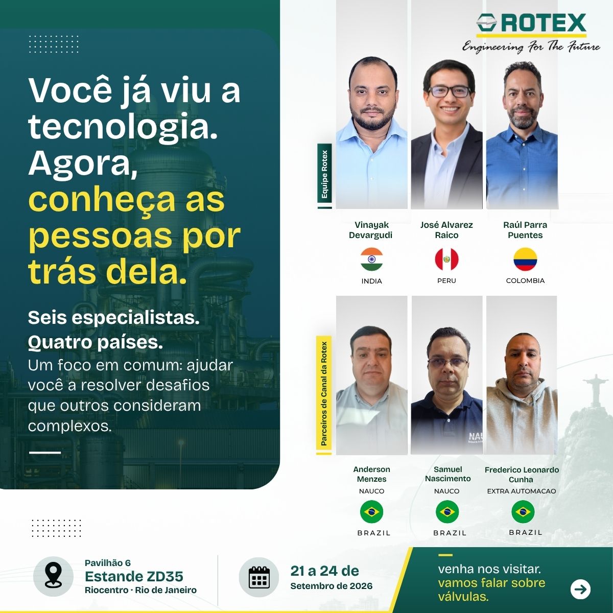 RotexAutomation's tweet photo. 🇧🇷 No Óleo e Gás, algumas conversas precisam acontecer antes do downtime — não depois. 😅 Conheça 6 especialistas da Rotex, de 4 países, na ROG.e 2026. 📍 Pavilhão 6 | Estande ZD35. Deixe seu interesse e reserve seu espaço: https://t.co/5MD4tU9fqk https://t.co/IiyI9XIawa