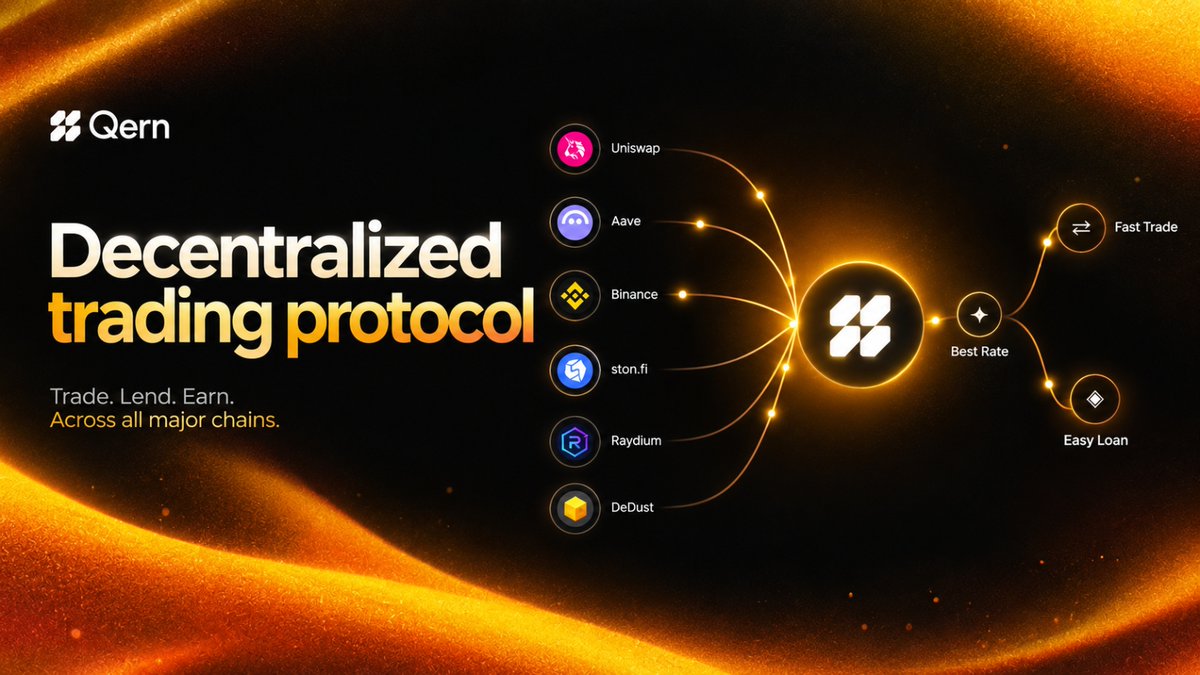 QernApp's tweet photo. Qern protocol - Decentralized protocol for trading across every chain.

Multi-chain, low fees, fast execution, one layer for every trade.

Join whitelist → https://t.co/qBhVYBmL9E https://t.co/OMA4Bmik0n
