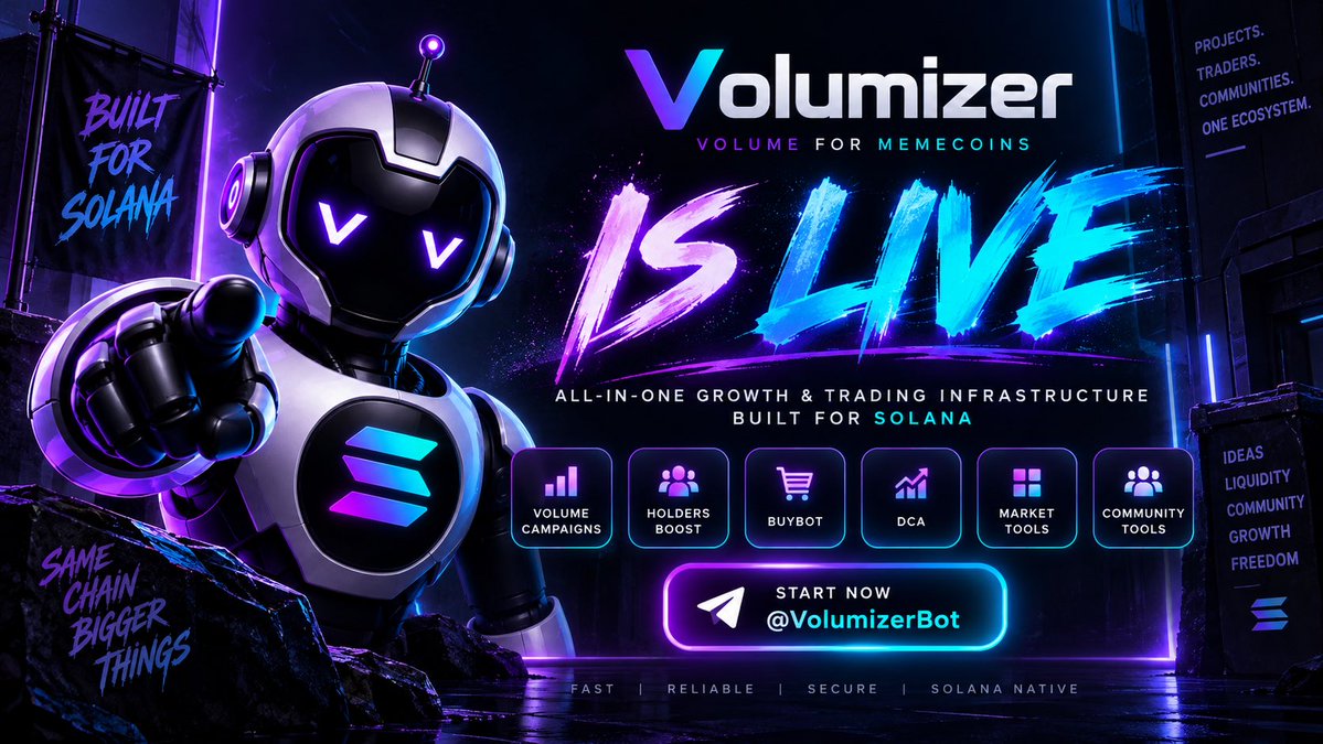 CryptzCalls's tweet photo. Volumizer is officially LIVE 🚀

Growth, trading, community tools and more — built around the Solana ecosystem !! 

LFGG 🔥🔥🔥

#Solana #Volumes #Bullish #Memecoins https://t.co/dJuuDAAl0h