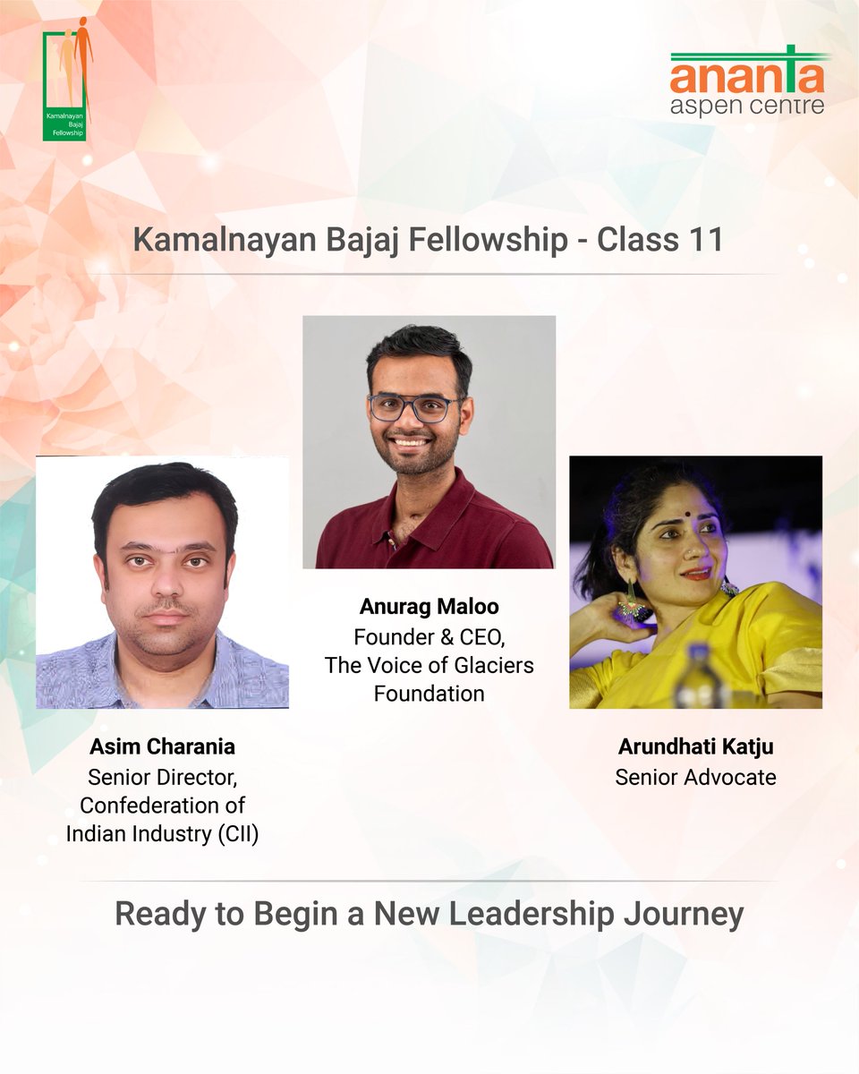 AnantaAspen's tweet photo. Meet the Fellows of KBF Class 11!

We are proud to introduce the 21 exceptional leaders who make up the newest class of the Kamalnayan Bajaj Fellowship.

Representing diverse journeys, sectors, experiences and perspectives, they will come together to reflect, learn and explore what it means to lead with values, purpose and courage.

We look forward to the meaningful conversations, lasting connections and new possibilities that lie ahead.

Welcome, KBF Class 11!

#KBFClass11 #KamalnayanBajajFellowship #AnantaAspenCentre #ValuesBasedLeadership