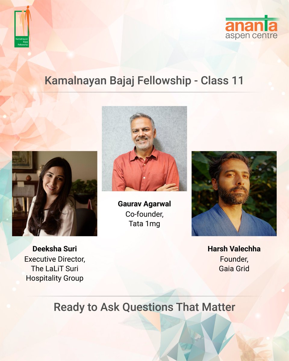 AnantaAspen's tweet photo. Meet the Fellows of KBF Class 11!

We are proud to introduce the 21 exceptional leaders who make up the newest class of the Kamalnayan Bajaj Fellowship.

Representing diverse journeys, sectors, experiences and perspectives, they will come together to reflect, learn and explore what it means to lead with values, purpose and courage.

We look forward to the meaningful conversations, lasting connections and new possibilities that lie ahead.

Welcome, KBF Class 11!

#KBFClass11 #KamalnayanBajajFellowship #AnantaAspenCentre #ValuesBasedLeadership