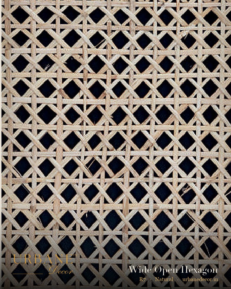 UrbaneDecor24's tweet photo. Wide Open Hexagon, Natural.

Large open hexagons: the panel reads as pattern and still lets light and air through. Sliding doors, cabinet fronts, the back of a daybed.

One roll 750x60cm, ~50 sq ft. Samples on request. Dispatch in 24h. (Ref. R7)

https://t.co/JVBx9eSLw4 https://t.co/f0biKiXcb1